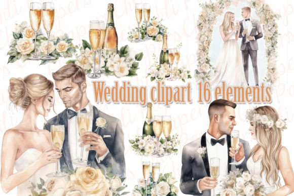 Celebrate in Style: Watercolor Champagne Clipart for Every Project