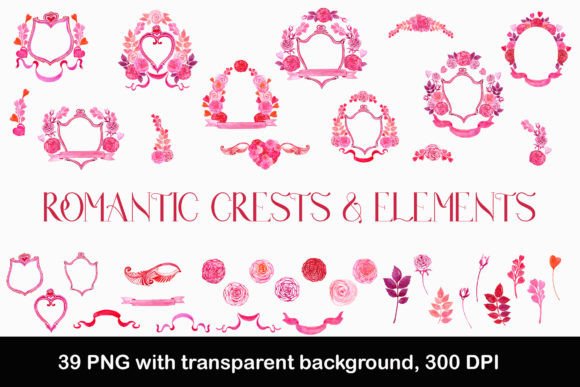 Designing with Heart: The Pink Romantic Crest Creator Wedding PNG
