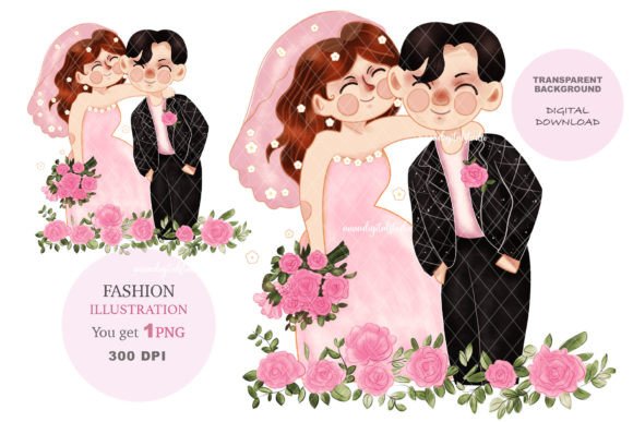 Elegant Wedding Clip Art & Fashion Illustrations for Digital Design