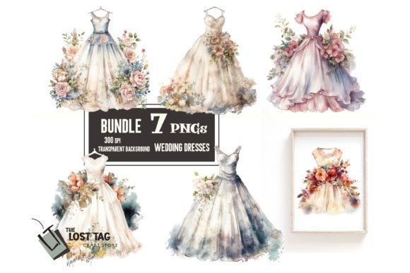 Elegant Wedding Dress Graphics for Your Creative Projects