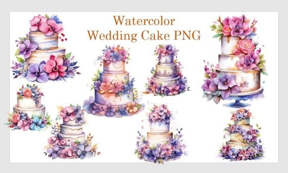 Enchanting Watercolor Wedding Cake PNG: A Designer's Delight