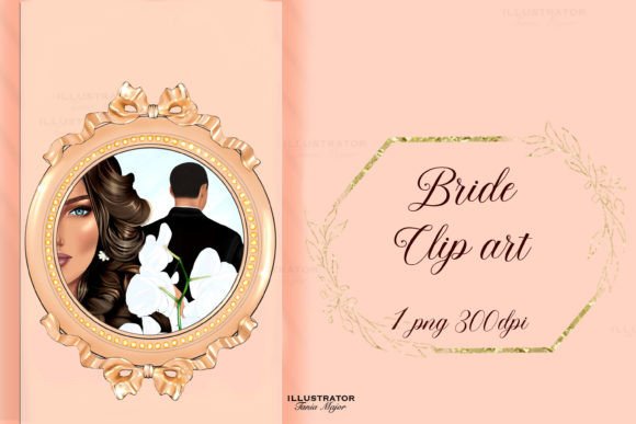 Enchanting Wedding Clipart: Digital Bride Illustrations for Your Projects