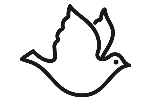 Flying Dove Line Icon: The Wedding Bird Symbol