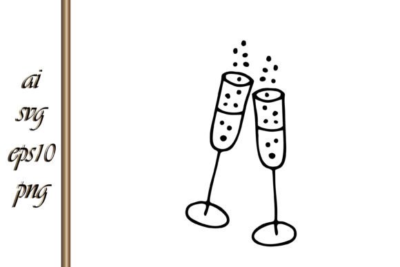 Sketch Wedding Toast Wine Glass Drink: A Designer's Toast to Timeless Charm