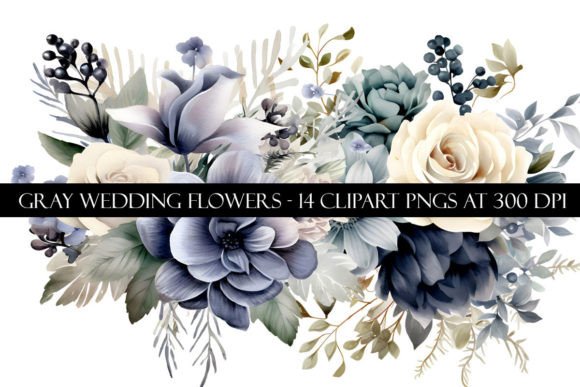 Subtle Sophistication: Styling with Elegant Gray Wedding Clipart