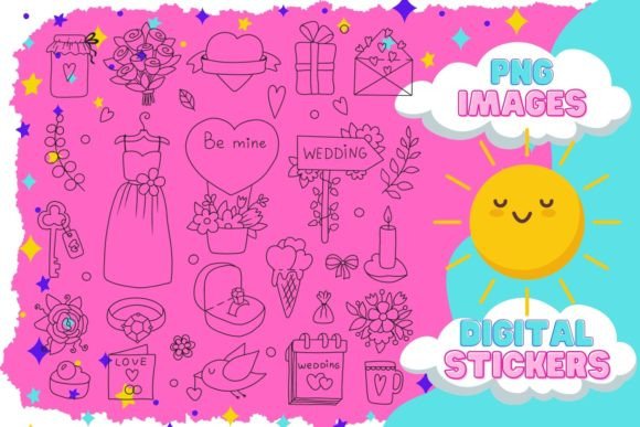 Wedding Collection Clipart: Hand-Drawn Design Assets for Your Projects