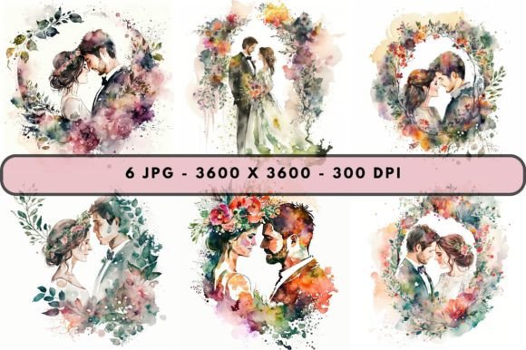 Wedding Love Couple Watercolor Bundle: A Designer's Soft Touch