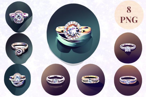 Wedding Ring 4 Clipart PNG: Versatile Designs for Your Projects
