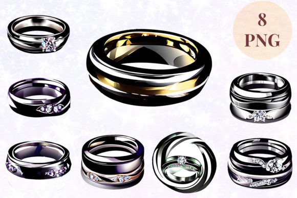 Wedding Ring 70 Clipart PNG: Elegant Digital Assets for Modern Creators