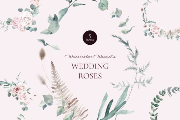Wedding Roses Watercolor Wreaths: A Designer's Floral Toolkit